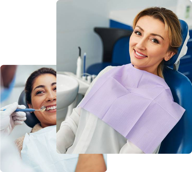 Website content layout promoting dental health services