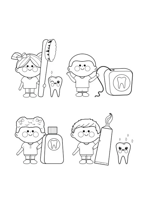 Multicultural children holding hands ? coloring page