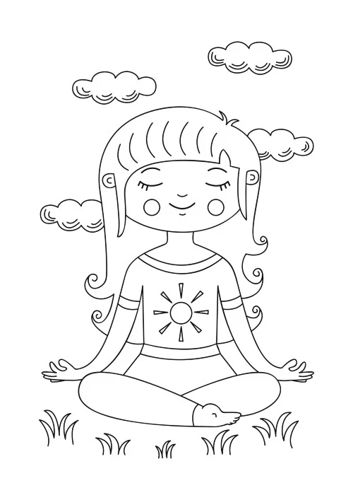 Coloring page of a smiling tooth for children
